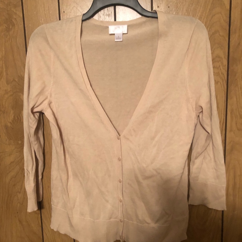 LOFT  tan button cardigan